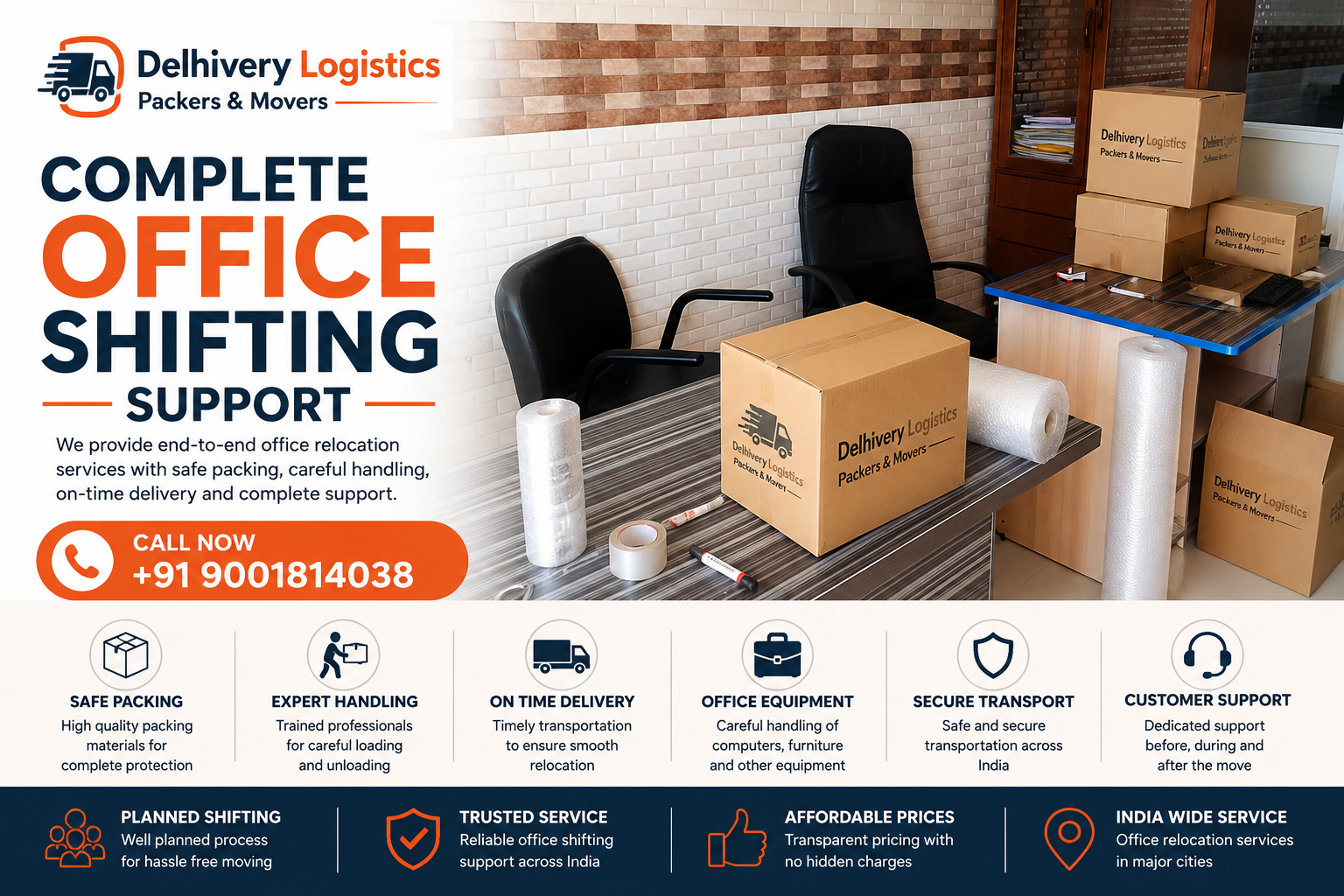 Office Relocation Services by Delhivery Logistics Packers and Movers